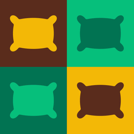 Pop art Rectangular pillow icon isolated on color background. Cushion sign. Orthopedic pillow. Vectorのイラスト素材