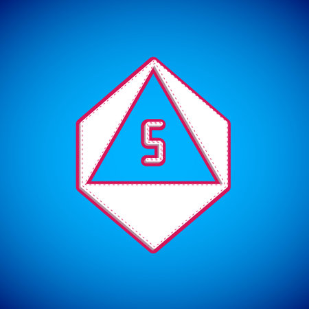 White Game dice icon isolated on blue background. Casino gambling. Vectorのイラスト素材
