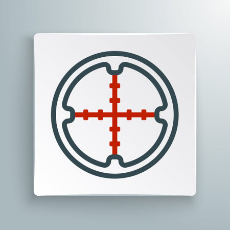 Line Sniper optical sight icon isolated on white background. Sniper scope crosshairs. Colorful outline concept. Vectorのイラスト素材