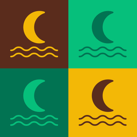 Pop art Night fog or smoke icon isolated on color background. Vectorのイラスト素材