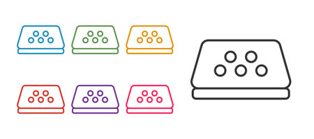 Set line Taxi car roof icon isolated on white background. Set icons colorful. Vectorのイラスト素材