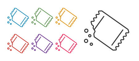 Set line Packet of pepper icon isolated on white background. Set icons colorful. Vectorのイラスト素材