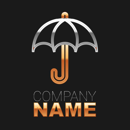Line Umbrella icon isolated on black background. Insurance concept. Waterproof icon. Protection, safety, security concept. Colorful outline concept. Vectorのイラスト素材