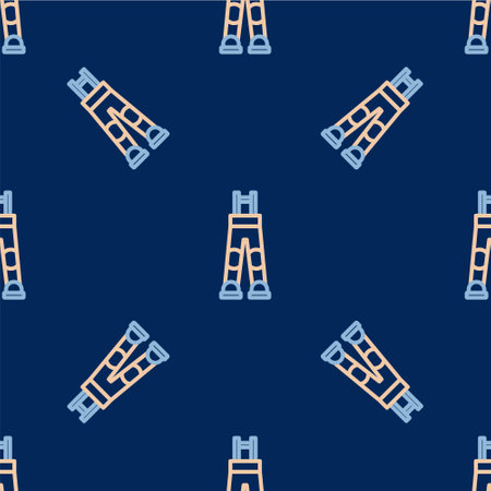 Line Fisherman rubber pants icon isolated seamless pattern on blue background. Vectorのイラスト素材