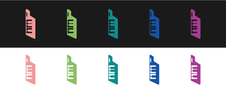 Set Keytar icon isolated on black and white background. Musical instrument. Vectorのイラスト素材