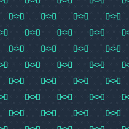 Green line Chassis car icon isolated seamless pattern on blue background. Vectorのイラスト素材