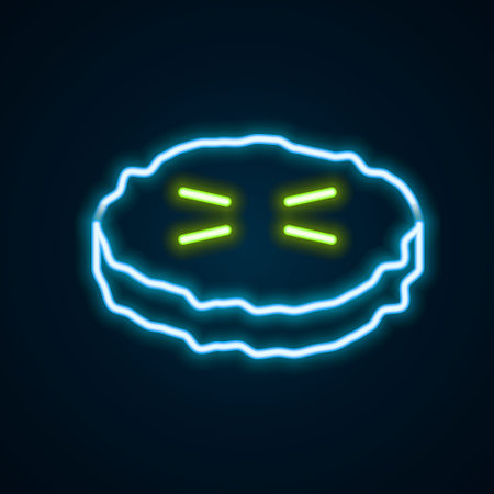 Glowing neon line Homemade pie icon isolated on black background. Colorful outline concept. Vectorのイラスト素材
