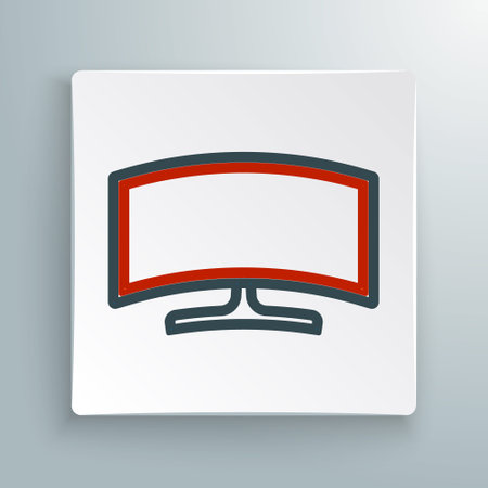 Line Computer monitor icon isolated on white background. PC component sign. Colorful outline concept. Vectorのイラスト素材