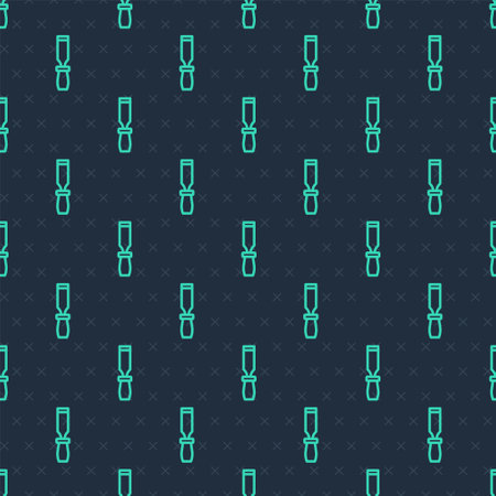 Green line Rasp metal file icon isolated seamless pattern on blue background. Rasp for working with wood and metal. Tool for workbench, workshop. Vectorのイラスト素材