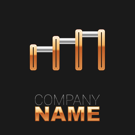 Line Sport horizontal bar icon isolated on black background. Colorful outline concept. Vectorのイラスト素材