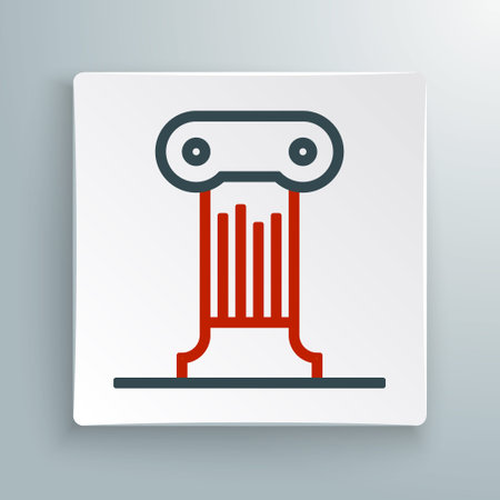 Line Law pillar icon isolated on white background. Ancient column. Colorful outline concept. Vectorのイラスト素材