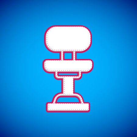 White Office chair icon isolated on blue background. Vectorのイラスト素材