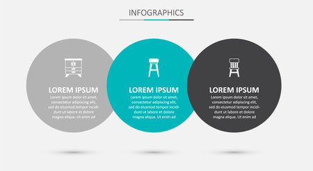 Set Chair, Chest of drawers and . Business infographic template. Vectorのイラスト素材