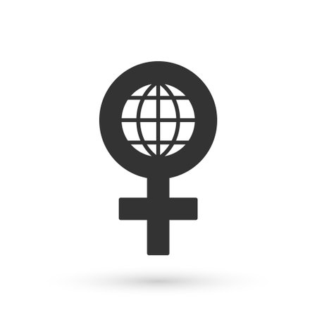 Grey 8 March icon isolated on white background. International Happy Women Day. Vectorのイラスト素材