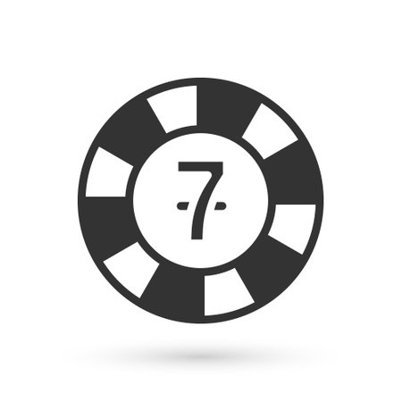 Grey Casino chips icon isolated on white background. Casino gambling. Vectorのイラスト素材