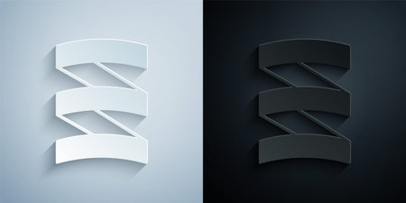 Paper cut Sports nutrition bodybuilding proteine power drink and food icon isolated on grey and black background. Paper art style. Vectorのイラスト素材