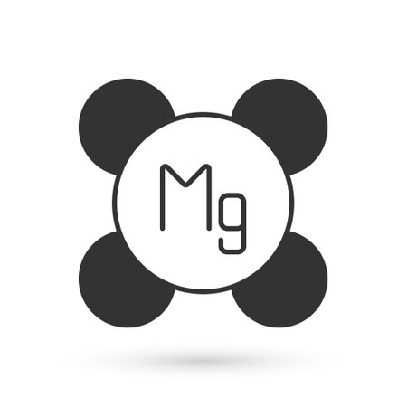 Grey Magnesium chemical element icon isolated on isolated on white background. Vectorのイラスト素材