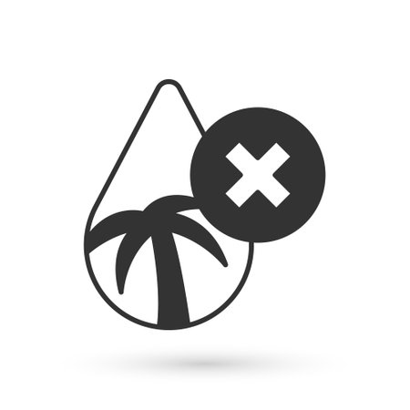 Grey Palm oil free icon isolated on isolated on white background. Vectorのイラスト素材