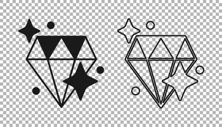 Black Diamond icon isolated on transparent background. Jewelry symbol. Gem stone. Vectorのイラスト素材