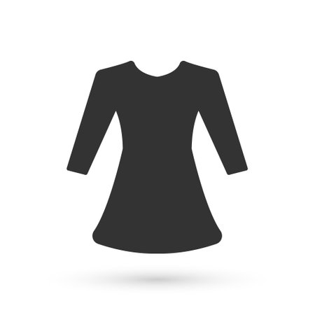 Grey Woman dress icon isolated on white background. Clothes sign. Vectorのイラスト素材