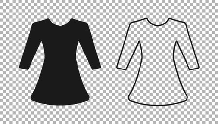 Black Woman dress icon isolated on transparent background. Clothes sign. Vectorのイラスト素材