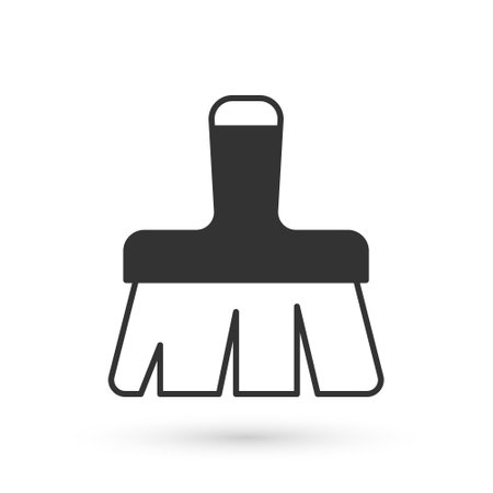 Grey Paint brush icon isolated on white background. Vectorのイラスト素材