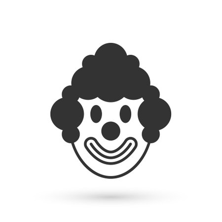 Grey Clown head icon isolated on white background. Vectorのイラスト素材