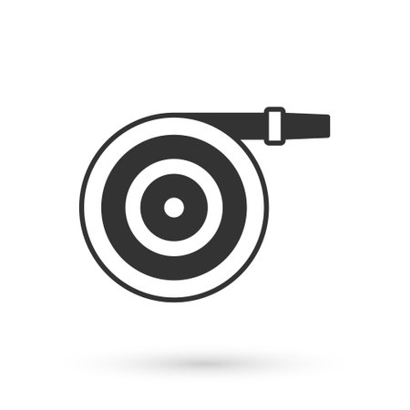 Grey Garden hose icon isolated on white background. Spray gun icon. Watering equipment. Vectorのイラスト素材
