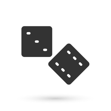 Grey Game dice icon isolated on white background. Casino gambling. Vectorのイラスト素材