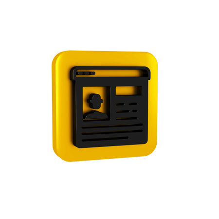 Black Resume icon isolated on transparent background. CV application. Searching professional staff....