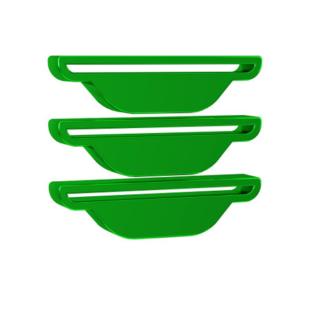 Green Washing dishes icon isolated on transparent background. Cleaning dishes icon. Dishwasher sign. Clean tableware sign.の写真素材
