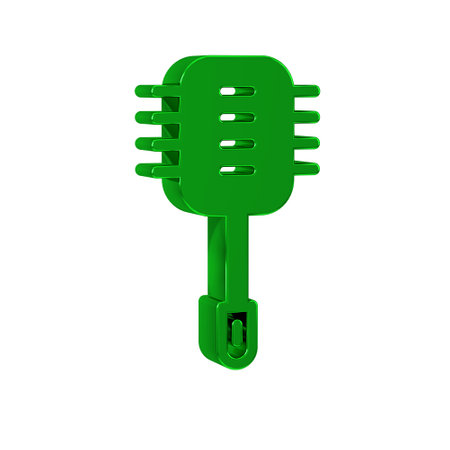 Green Toilet brush icon isolated on transparent background. Cleaning service concept.の写真素材