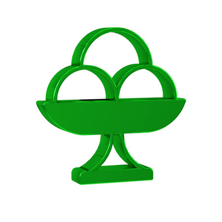 Green Ice cream in the bowl icon isolated on transparent background. Sweet symbol.の写真素材
