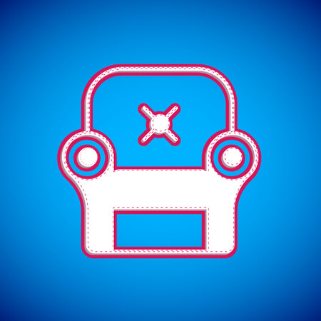 White Armchair icon isolated on blue background. Vectorのイラスト素材