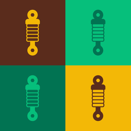 Pop art Shock absorber icon isolated on color background. Vectorのイラスト素材