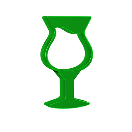 Green Glass of beer icon isolated on transparent background.の写真素材