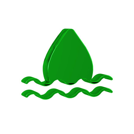 Green Water drop icon isolated on transparent background.の写真素材
