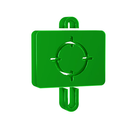 Green Target sport icon isolated on transparent background. Clean target with numbers for shooting range or shooting.の写真素材