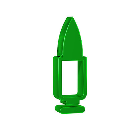 Green Bullet icon isolated on transparent background.の写真素材