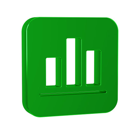 Green Pie chart infographic icon isolated on transparent background. Diagram chart sign.
