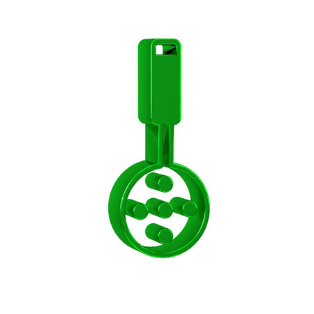 Green Spatula icon isolated on transparent background. Kitchen spatula icon. BBQ spatula sign. Barbecue and grill tool.の写真素材