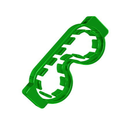 Green Eye sleep mask icon isolated on transparent background. Sleeping mask.の写真素材