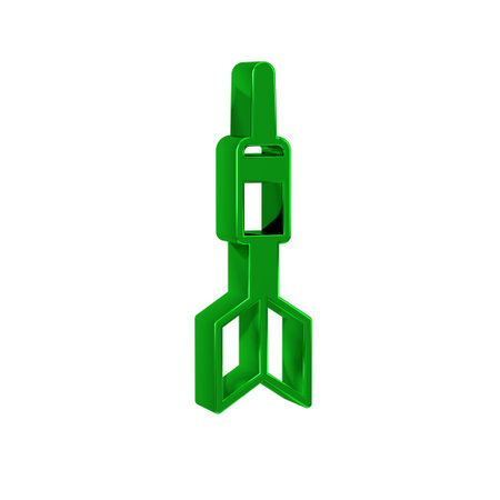 Green Dart arrow icon isolated on transparent background.の写真素材