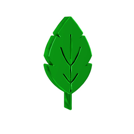 Green Leaf icon isolated on transparent background. Leaves sign. Fresh natural product symbol.の写真素材