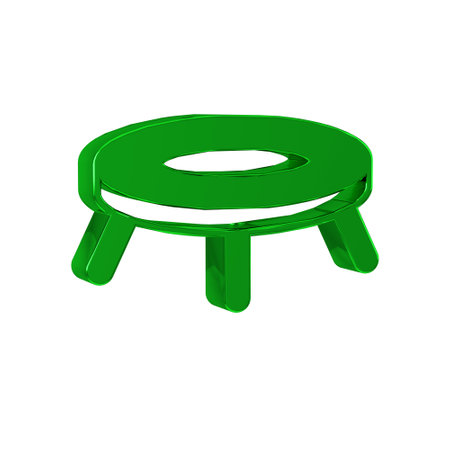 Green Jumping trampoline icon isolated on transparent background.の写真素材
