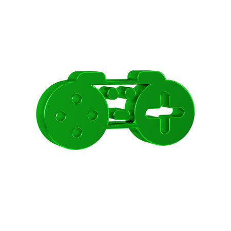 Green Gamepad icon isolated on transparent background. Game controller.の写真素材