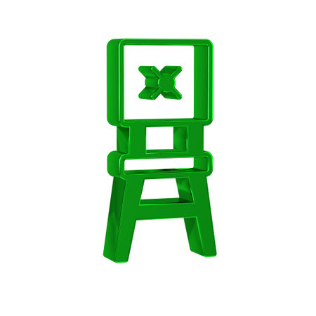 Green Chair icon isolated on transparent background.の写真素材