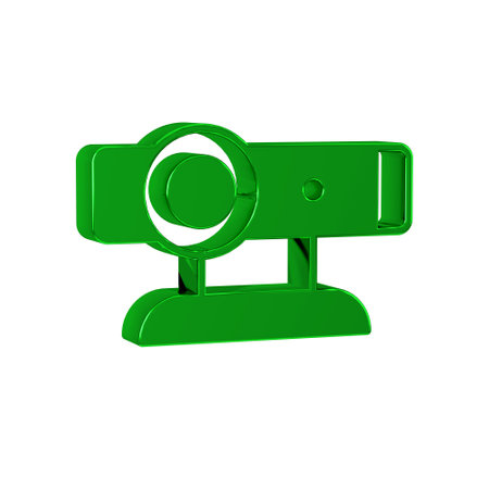 Green Web camera icon isolated on transparent background. Chat camera. Webcam icon.の写真素材