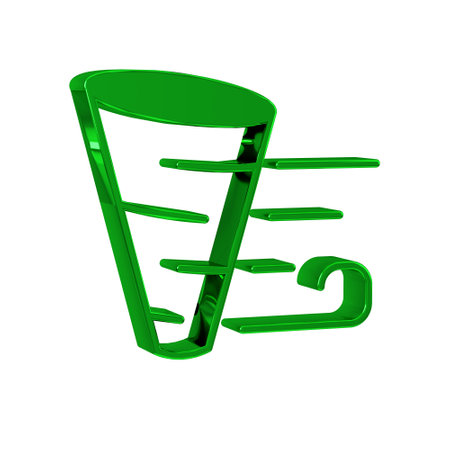 Green Tornado icon isolated on transparent background.の写真素材