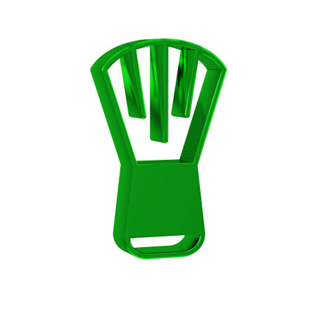 Green Makeup brush icon isolated on transparent background.の写真素材